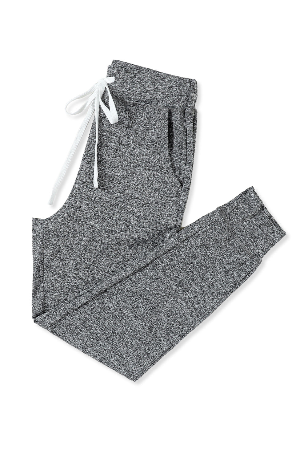 Gray Drawstring Waist Pocketed Joggers