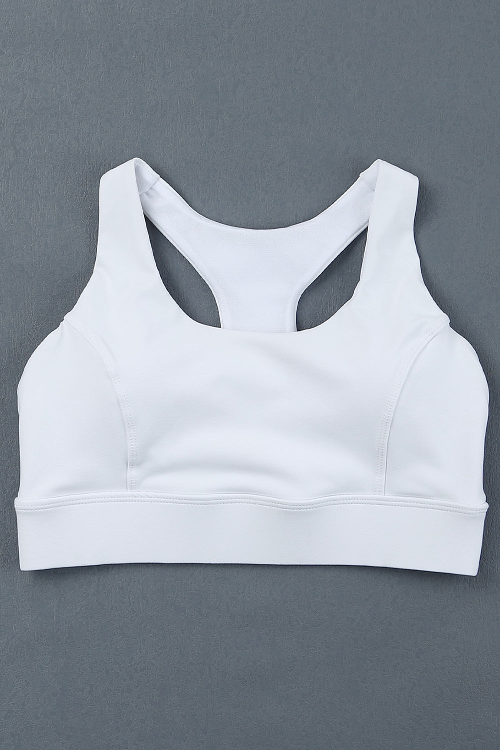 White Athletic Push Up Sports Bra