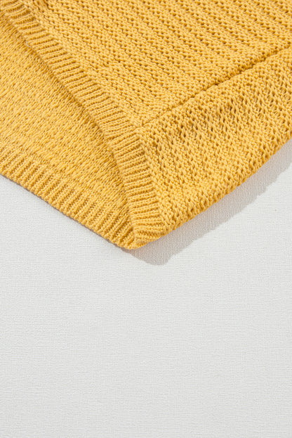 Ginger Solid Loose Knit Short Dolman Sleeve Sweater