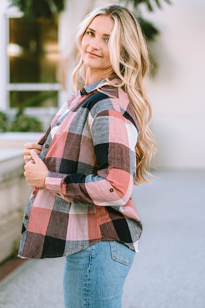 Plaid Button Up Long Sleeve Shirt