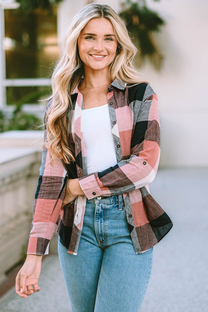 Plaid Button Up Long Sleeve Shirt