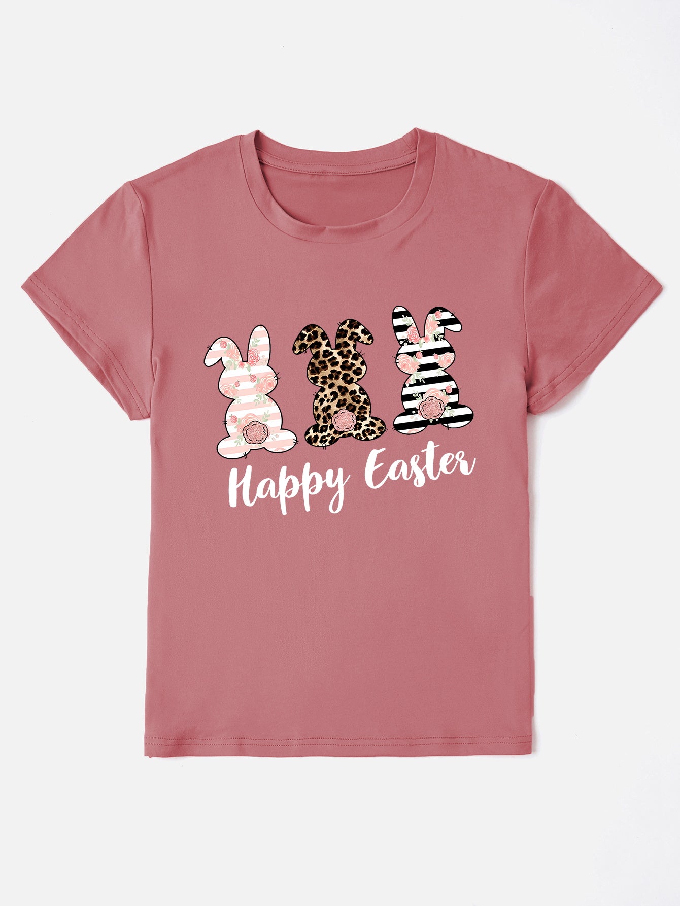 HAPPY EASTER Round Neck Short Sleeve T-Shirt